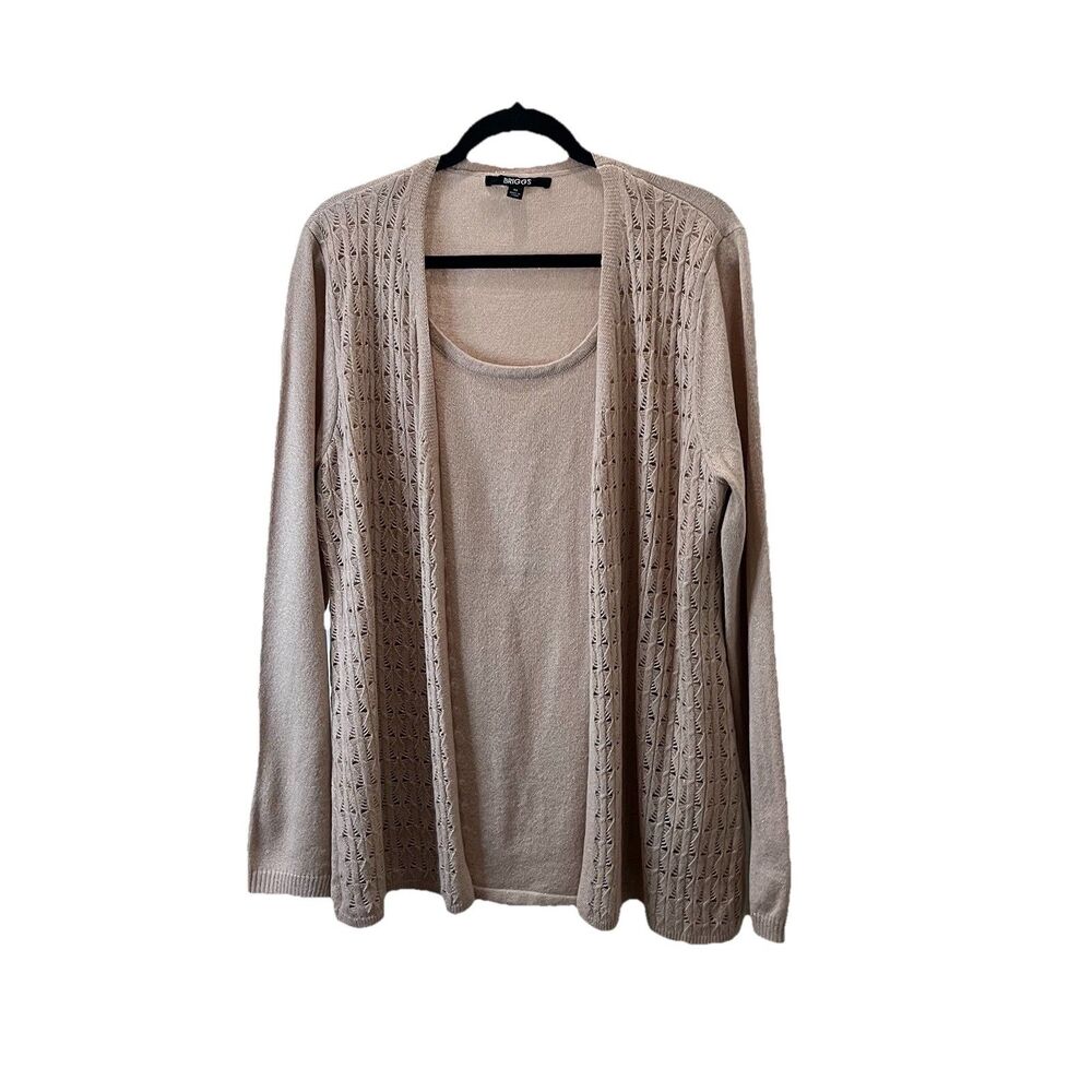 Briggs Dusty Pink Long Sleeve Cardigan Sweater Womens Size XL Boho Cozy